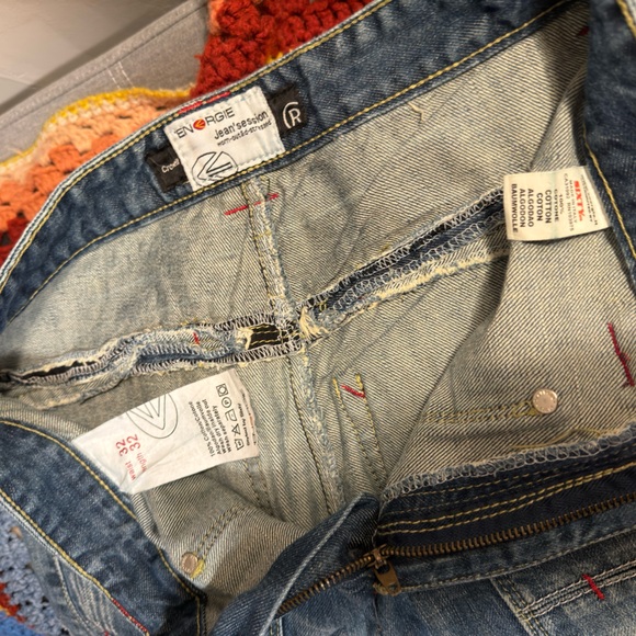 Energie Jeans Adult (31x31) bootcut Blue Distressed Italy Mens - Picture 5 of 5